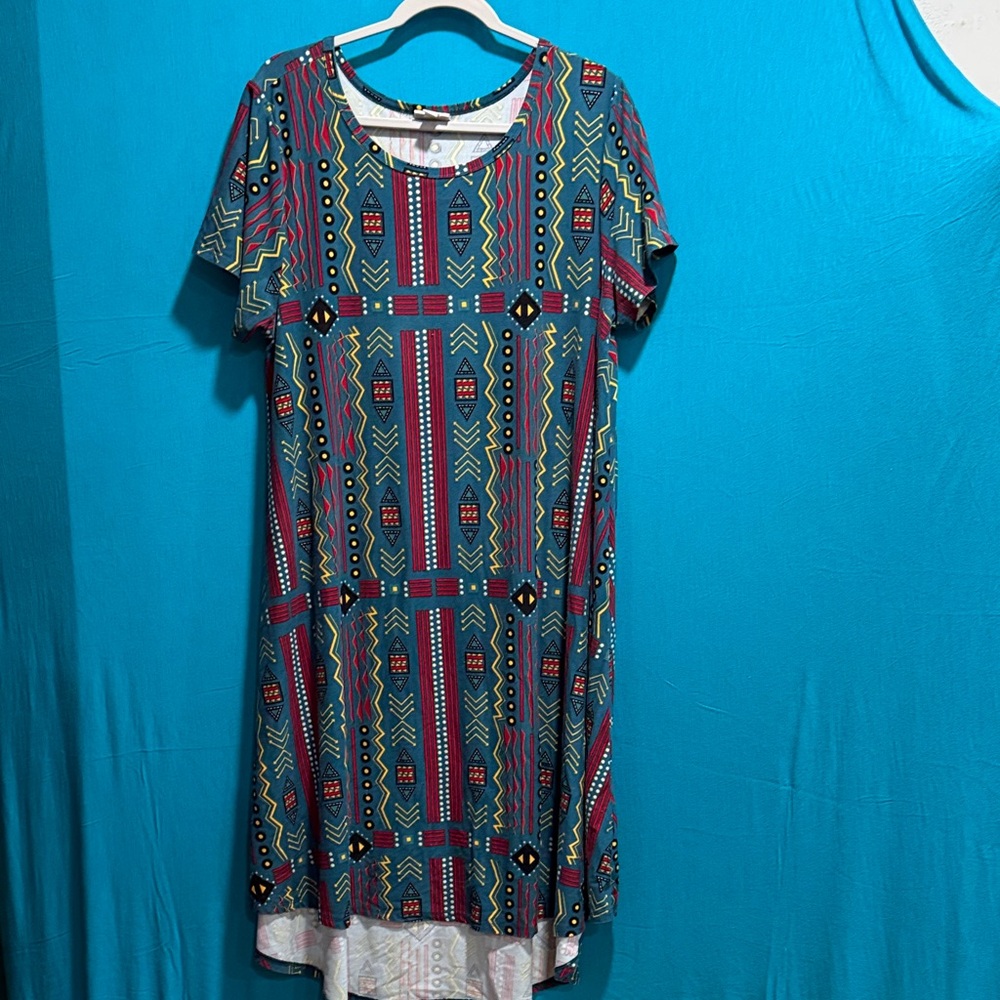 LuLaRoe Multicolor Tribal High Low Dress